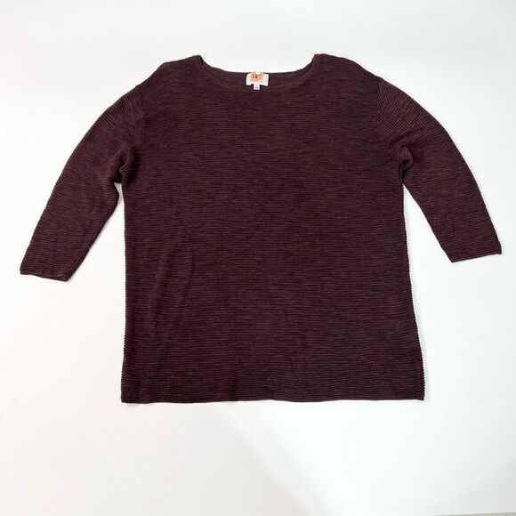 Aritzia Wilfred Sweaters Womens Medium Blanchard Sweater Burgundy Linen Blend - Picture 1 of 9